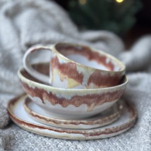 Ręcznie wykonany codzienny zestaw ceramiczny dla 4 osób